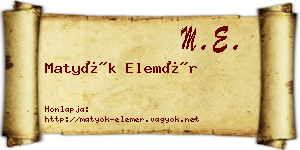 Matyók Elemér névjegykártya