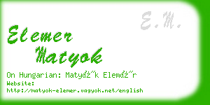 elemer matyok business card
